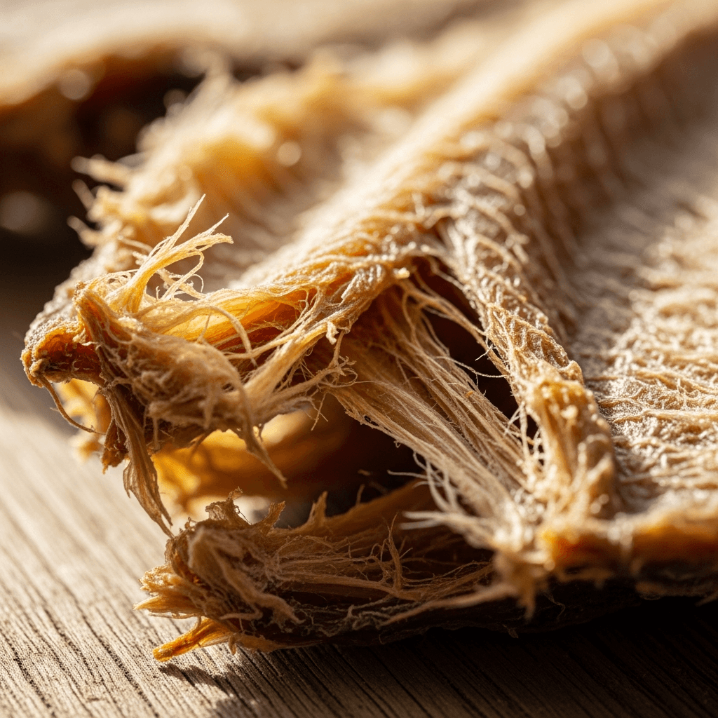 Nærbilde av lufttørket torsk